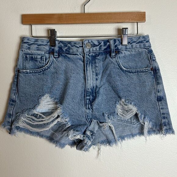 Pacsun high rise festival cutoff distressed denim shorts size 28 - Picture 2 of 9